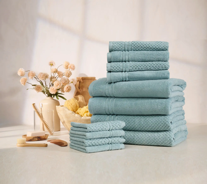 Soft 100% Cotton Towel Set – 12-Piece Bathroom Collection
