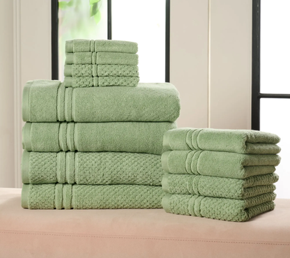 Soft 100% Cotton Towel Set – 12-Piece Bathroom Collection