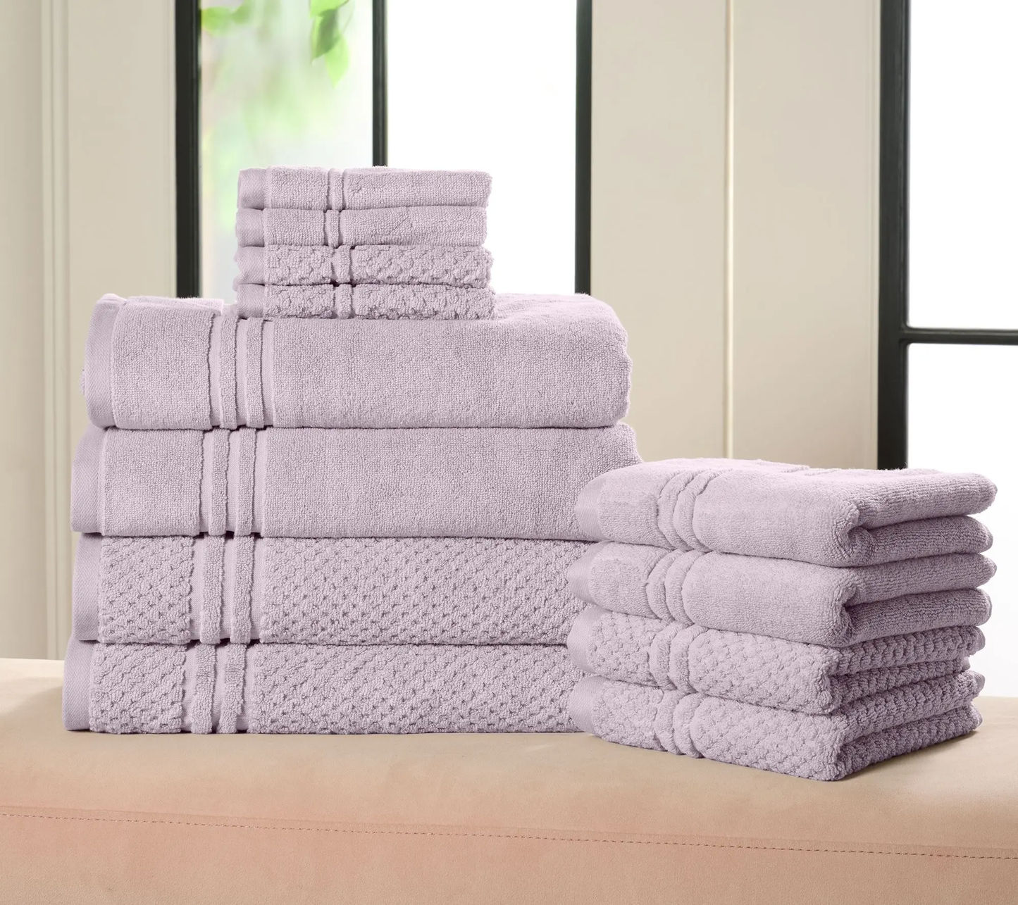 Soft 100% Cotton Towel Set – 12-Piece Bathroom Collection
