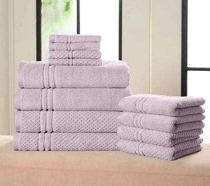 Soft 100% Cotton Towel Set – 12-Piece Bathroom Collection