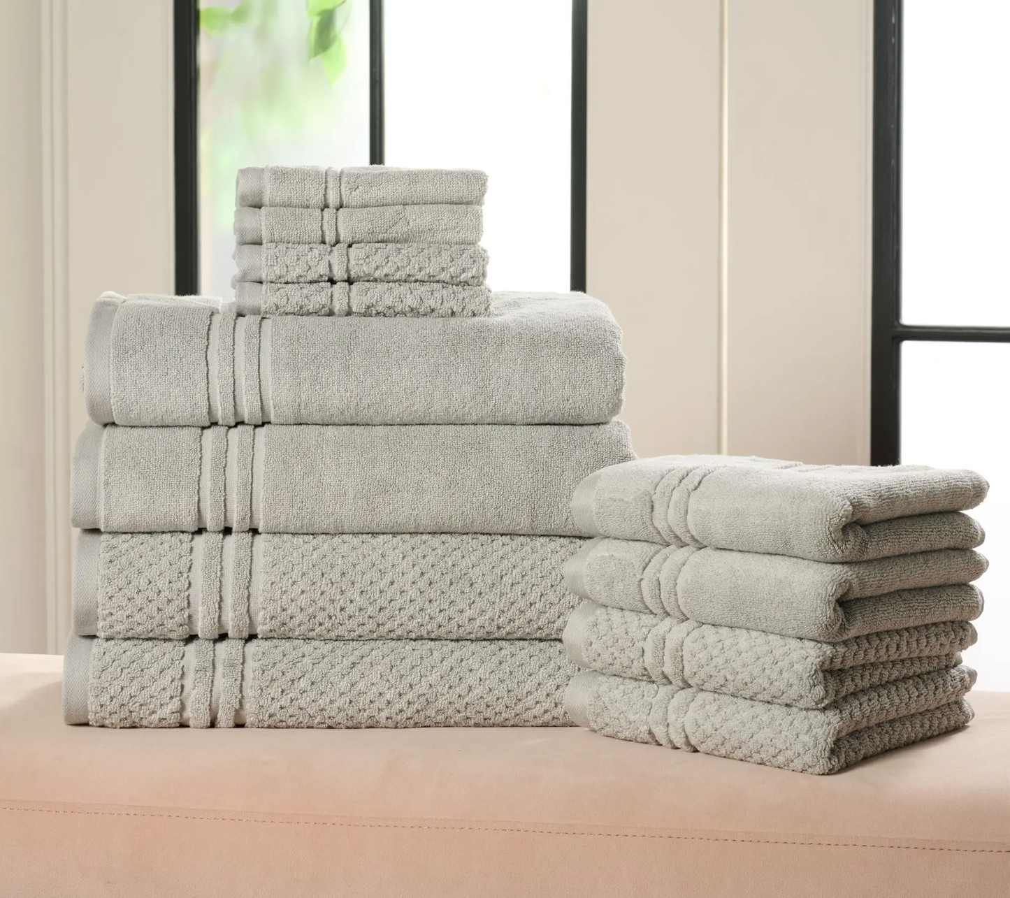 Soft 100% Cotton Towel Set – 12-Piece Bathroom Collection