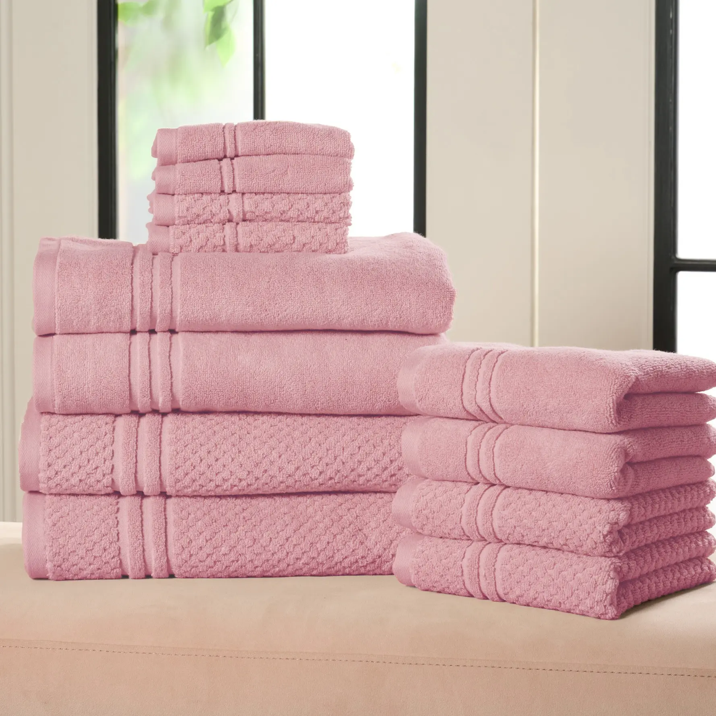 Soft 100% Cotton Towel Set – 12-Piece Bathroom Collection