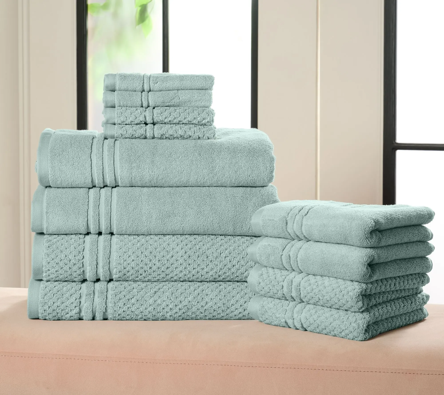 Soft 100% Cotton Towel Set – 12-Piece Bathroom Collection