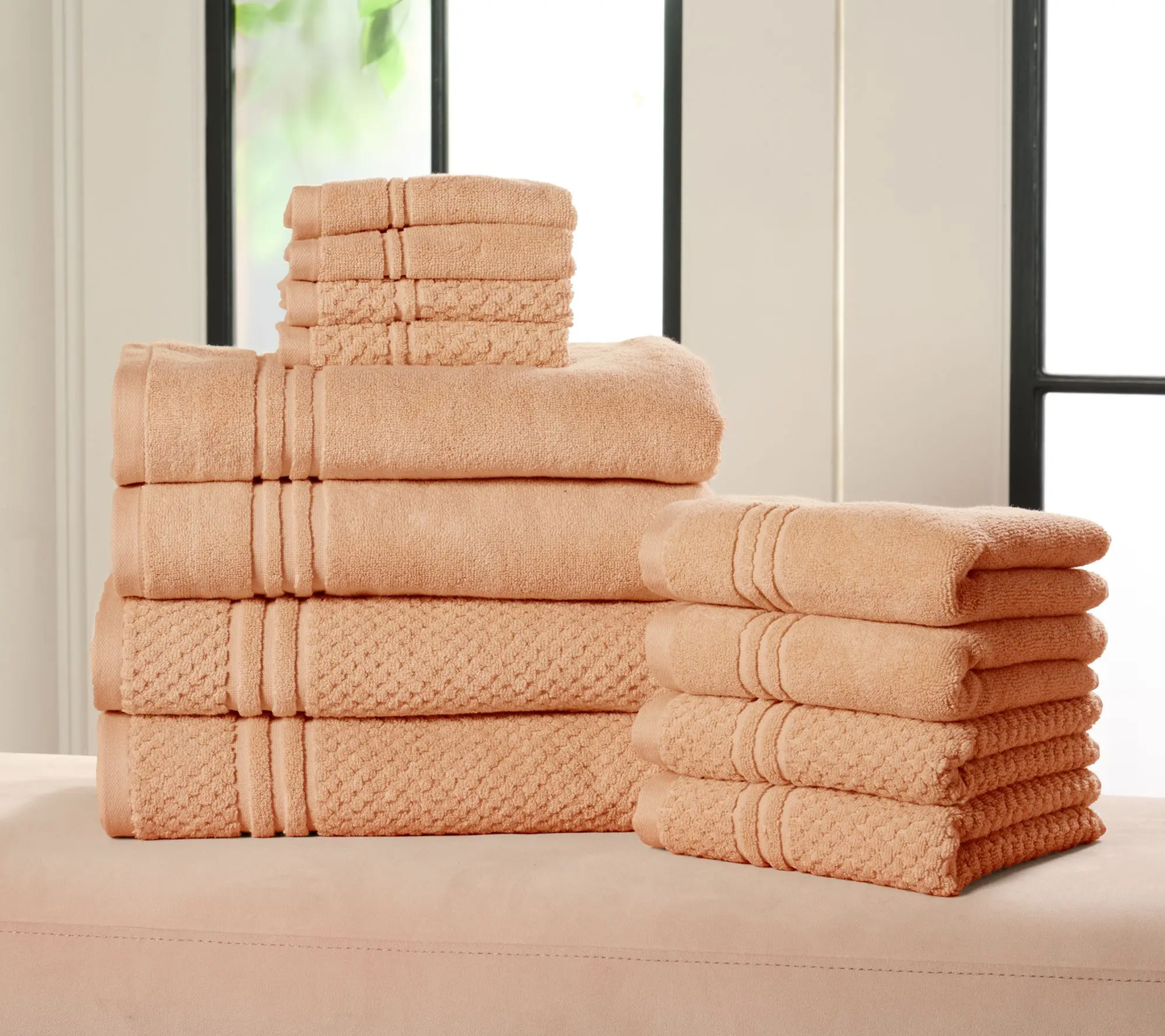 Soft 100% Cotton Towel Set – 12-Piece Bathroom Collection
