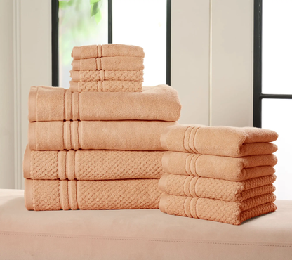 Soft 100% Cotton Towel Set – 12-Piece Bathroom Collection
