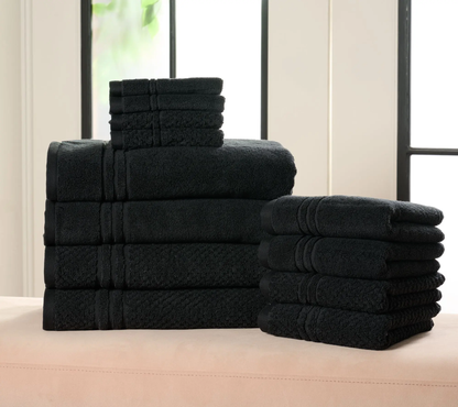 Soft 100% Cotton Towel Set – 12-Piece Bathroom Collection