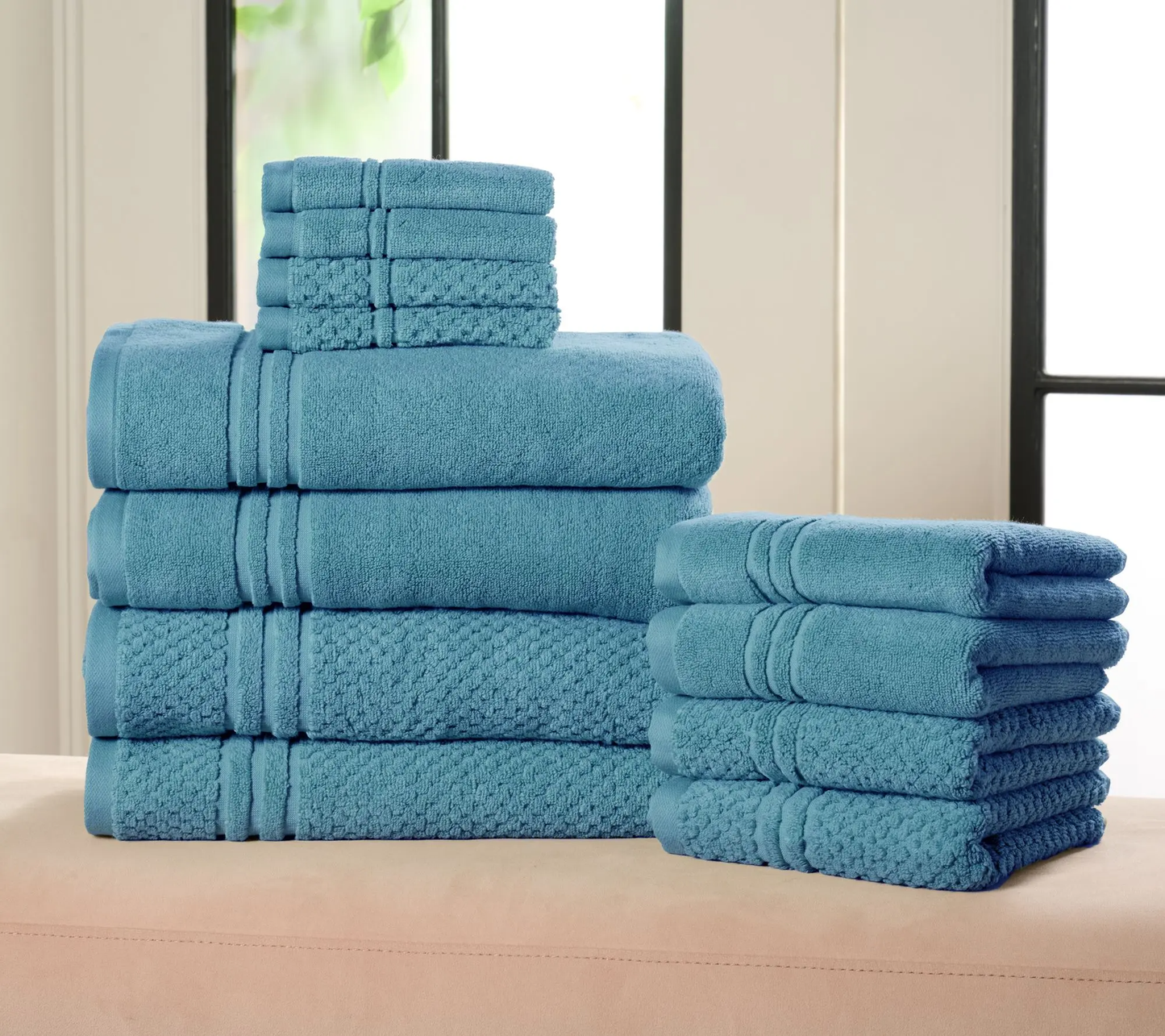 Soft 100% Cotton Towel Set – 12-Piece Bathroom Collection