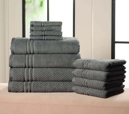 Soft 100% Cotton Towel Set – 12-Piece Bathroom Collection