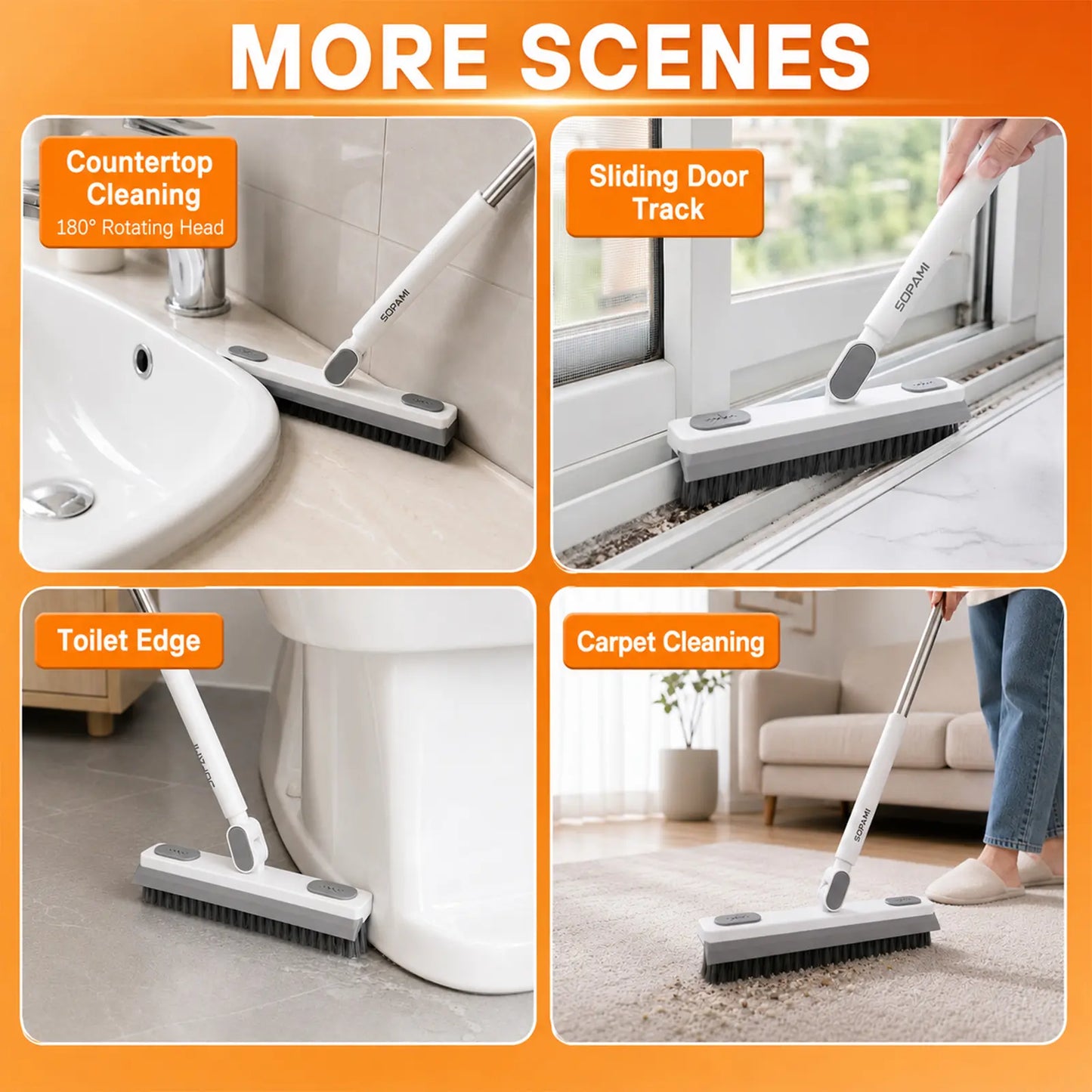180° Rotating Gap Cleaning Tool -Extendable Adjustable No-Touch Cleaner forWindows