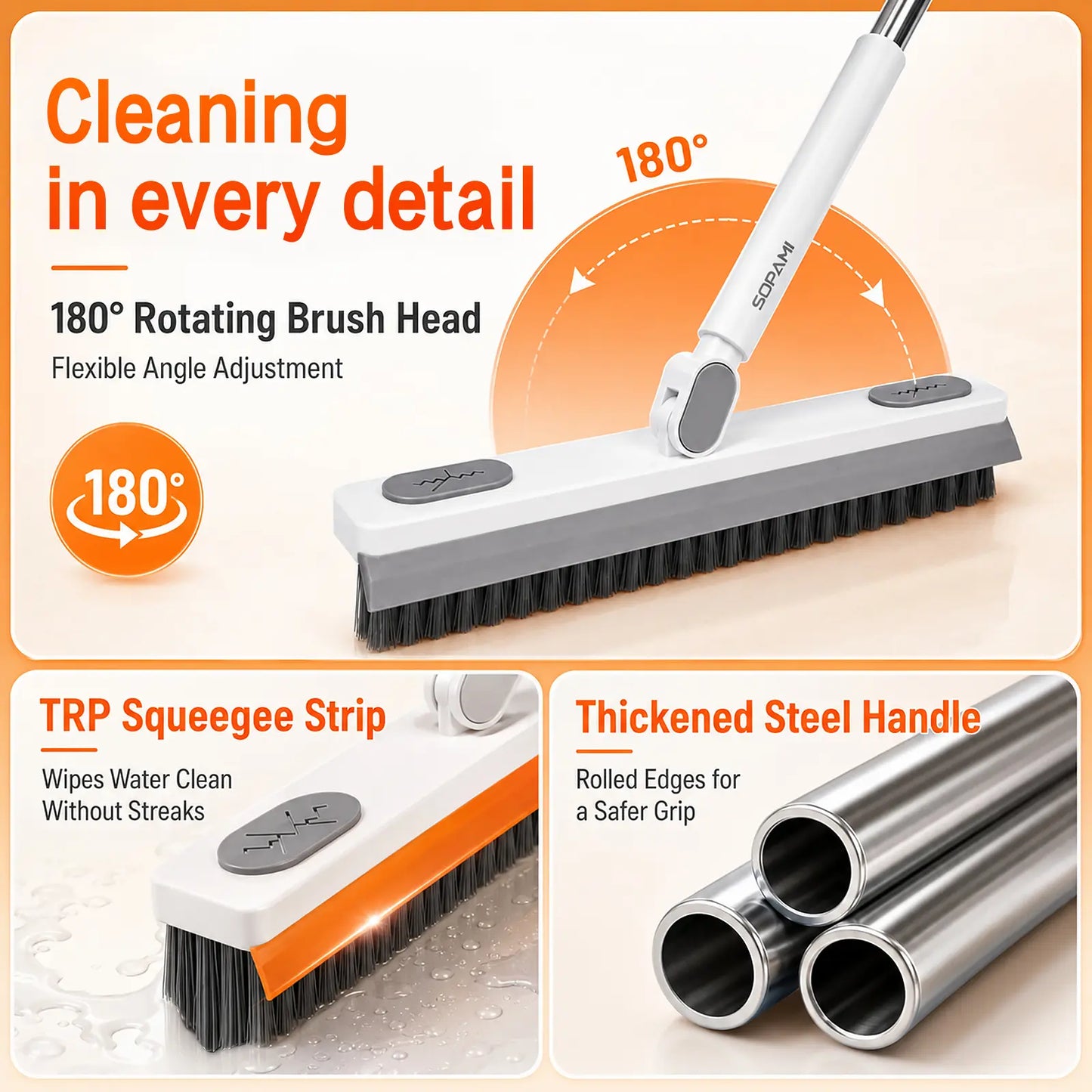 180° Rotating Gap Cleaning Tool -Extendable Adjustable No-Touch Cleaner forWindows